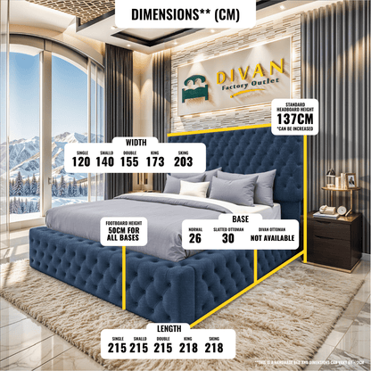 Diane Ambassador Divan Headboard Modern Bed - Divan Factory Outlet