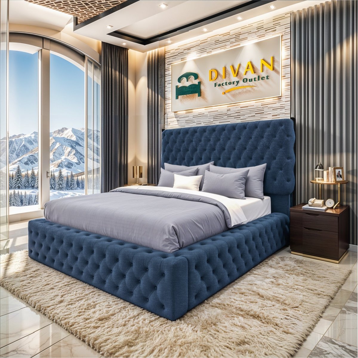 Diane Ambassador Divan Headboard Modern Bed - Divan Factory Outlet