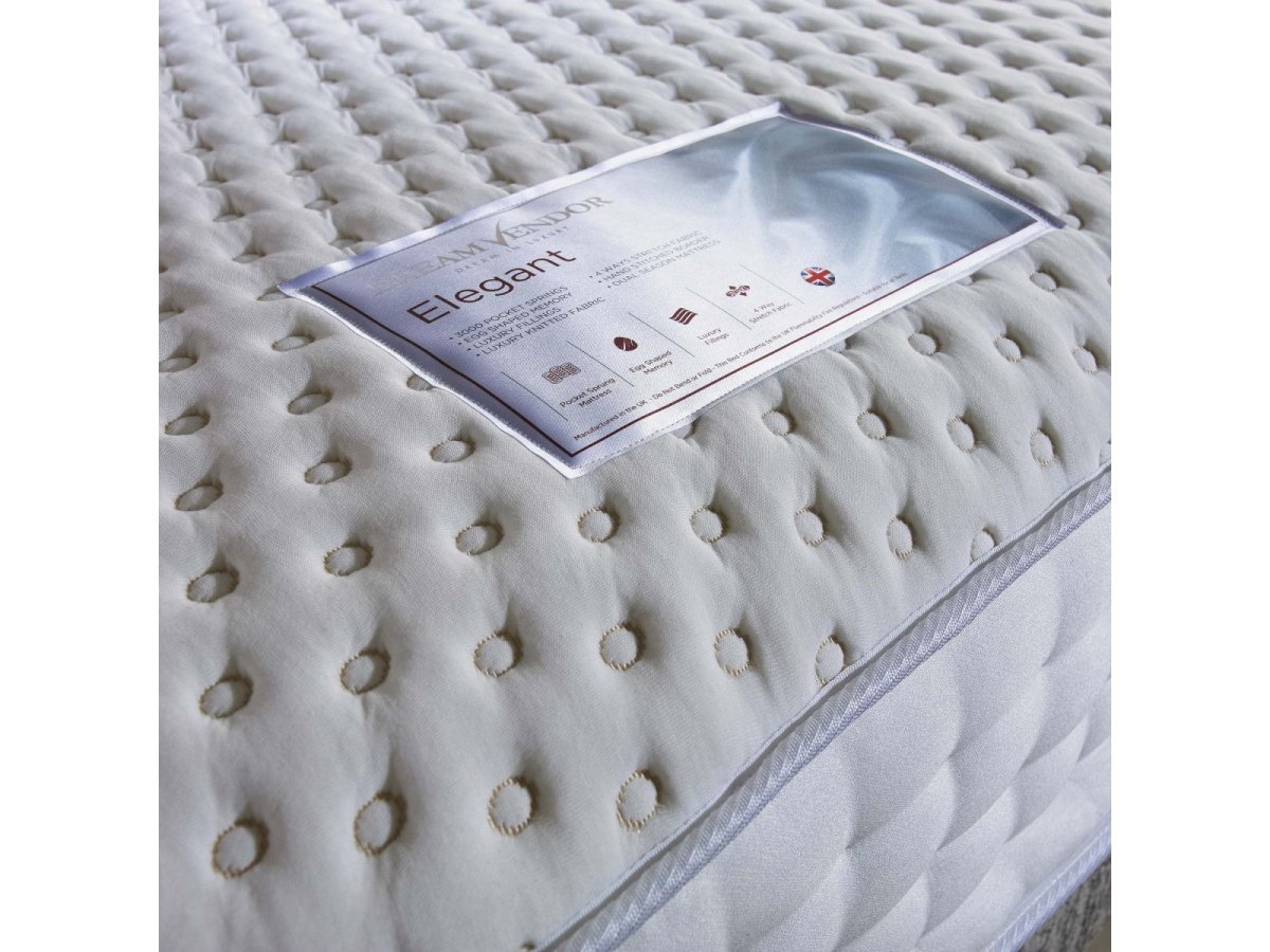 Dream Vendor Elegant 3000 Pocket Sprung Memory Divan Bed Set - Divan Factory Outlet