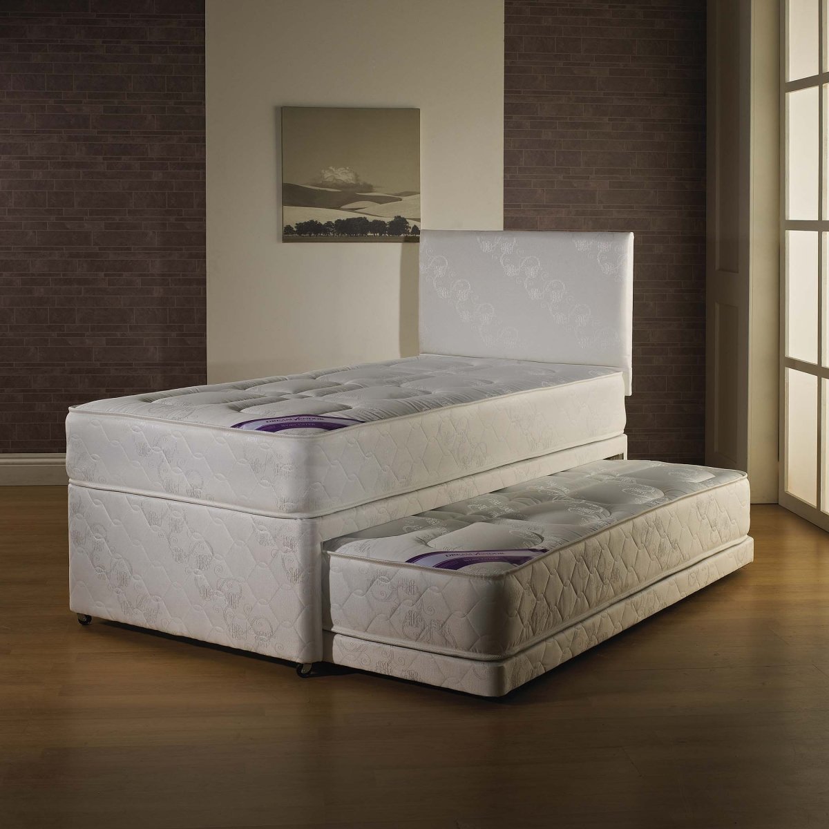 Dream Vendor Guest Bed Set With Mattresses (3 In 1) With Free Headboard - Divan Factory Outlet