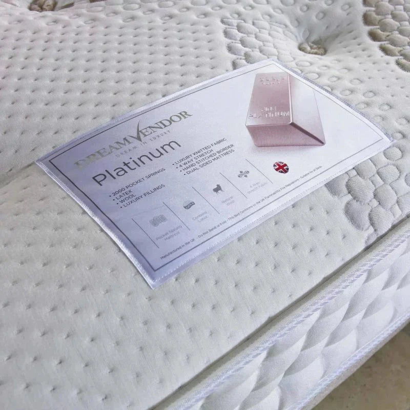Dream Vendor Platinum 2000 Pocket Sprung Latex Divan Bed Set - Divan Factory Outlet