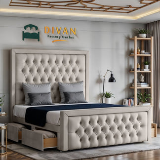 Morpheus Divan Bed Set With 54 inches High Headboard and Footboard Set - Divan Factory Outlet