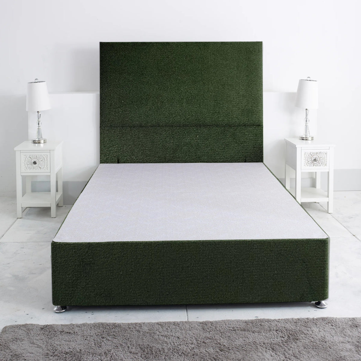 Princess Divan Base Only with Floor Standing 54 Inches Headboard - Divan Factory Outlet