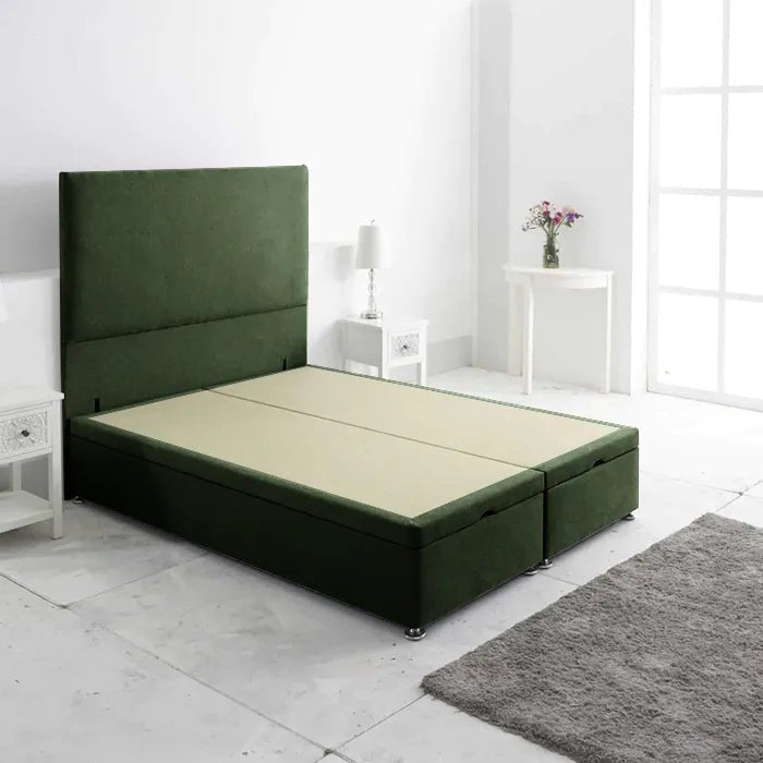 Royal Cushioned Ottoman Storage Divan Bed Base Only – End Lift - Divan Factory Outlet