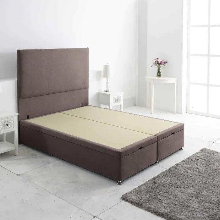 Royal Cushioned Ottoman Storage Divan Bed Base Only – End Lift - Divan Factory Outlet