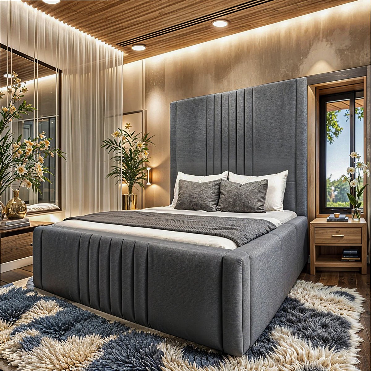 Supreme High Headboard Modern Divan Bed Set - Divan Factory Outlet