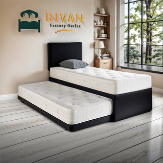 Westminster Guest Bed Set With Trundle And Two Mattresses (3 In 1) With Free Headboard - Divan Factory Outlet