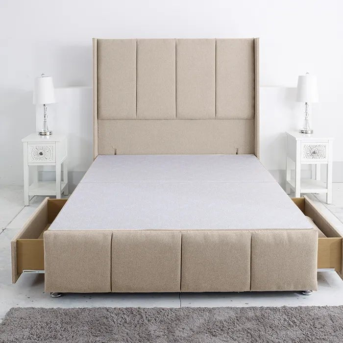 Westminster Imperial Divan Base Only with Winged Floor Standing 54 Inches Headboard and Footboard - Divan Factory Outlet