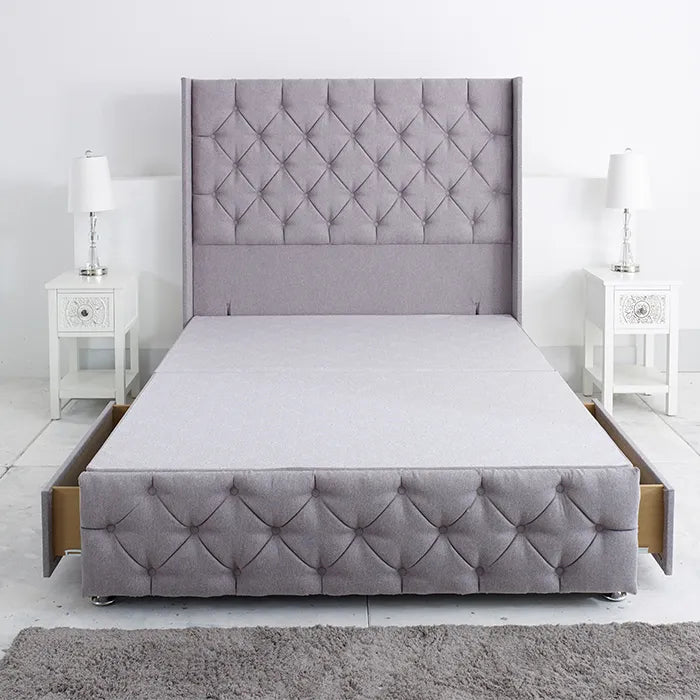 Westminster Windsor Divan Base Only with Winged Floor Standing 54 Inches Headboard Foot Board - Divan Factory Outlet