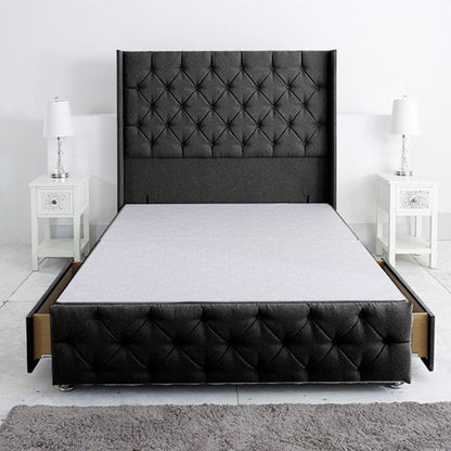 Westminster Windsor Divan Base Only with Winged Floor Standing 54 Inches Headboard Foot Board - Divan Factory Outlet