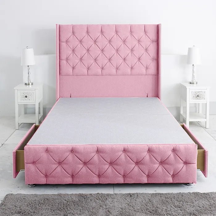 Westminster Windsor Divan Base Only with Winged Floor Standing 54 Inches Headboard Foot Board - Divan Factory Outlet