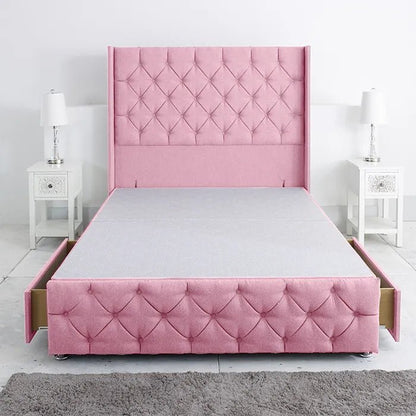 Westminster Windsor Divan Base Only with Winged Floor Standing 54 Inches Headboard Foot Board - Divan Factory Outlet