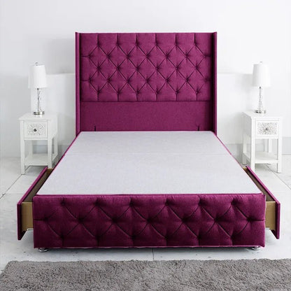 Westminster Windsor Divan Base Only with Winged Floor Standing 54 Inches Headboard Foot Board - Divan Factory Outlet