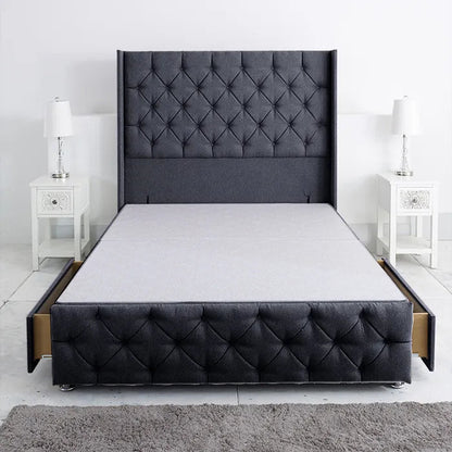Westminster Windsor Divan Base Only with Winged Floor Standing 54 Inches Headboard Foot Board - Divan Factory Outlet