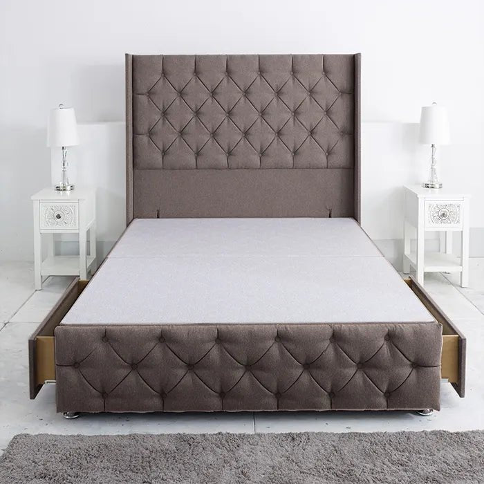 Westminster Windsor Divan Base Only with Winged Floor Standing 54 Inches Headboard Foot Board - Divan Factory Outlet