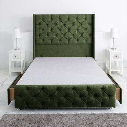 Westminster Windsor Divan Base Only with Winged Floor Standing 54 Inches Headboard Foot Board - Divan Factory Outlet