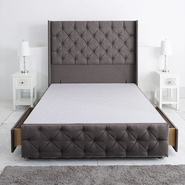 Westminster Windsor Divan Base Only with Winged Floor Standing 54 Inches Headboard Foot Board - Divan Factory Outlet