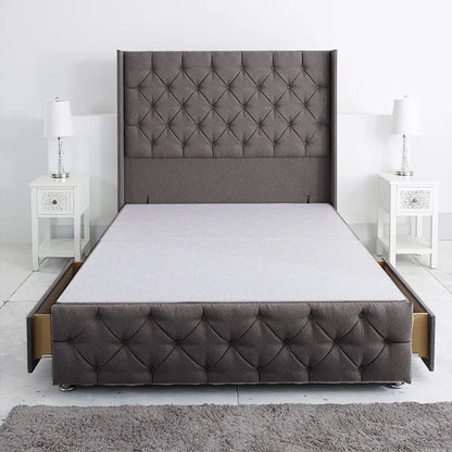 Westminster Windsor Divan Base Only with Winged Floor Standing 54 Inches Headboard Foot Board - Divan Factory Outlet
