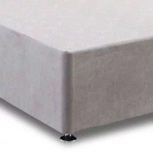 4ft 6 Inches Double Classic Reinforced Divan Base Only Non Storage With Floor Standing 54 Inches High Headboard In Silver Crush Velvet - Divan Factory Outlet