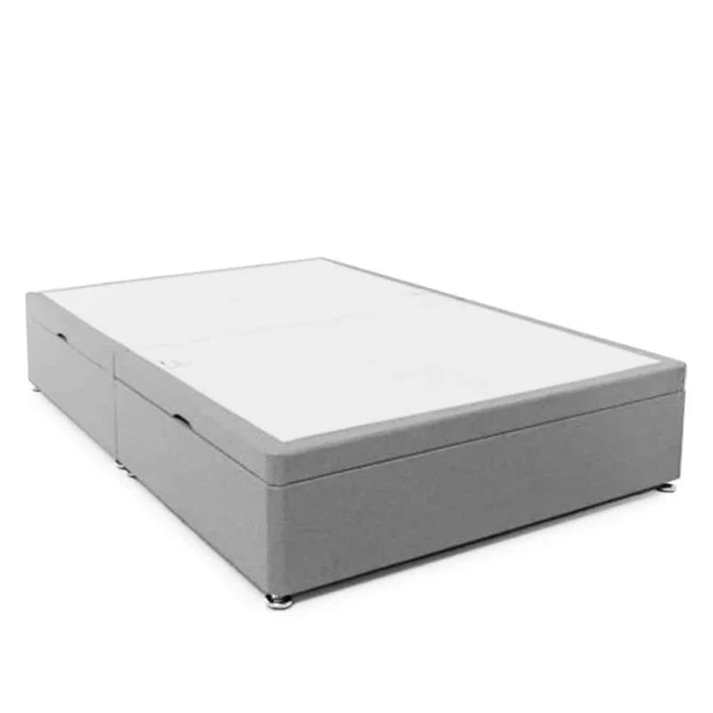 4ft 6 Inches Double Royal Cushioned Ottoman Storage Bed Base Only Side Lift In House Grey - Divan Factory Outlet