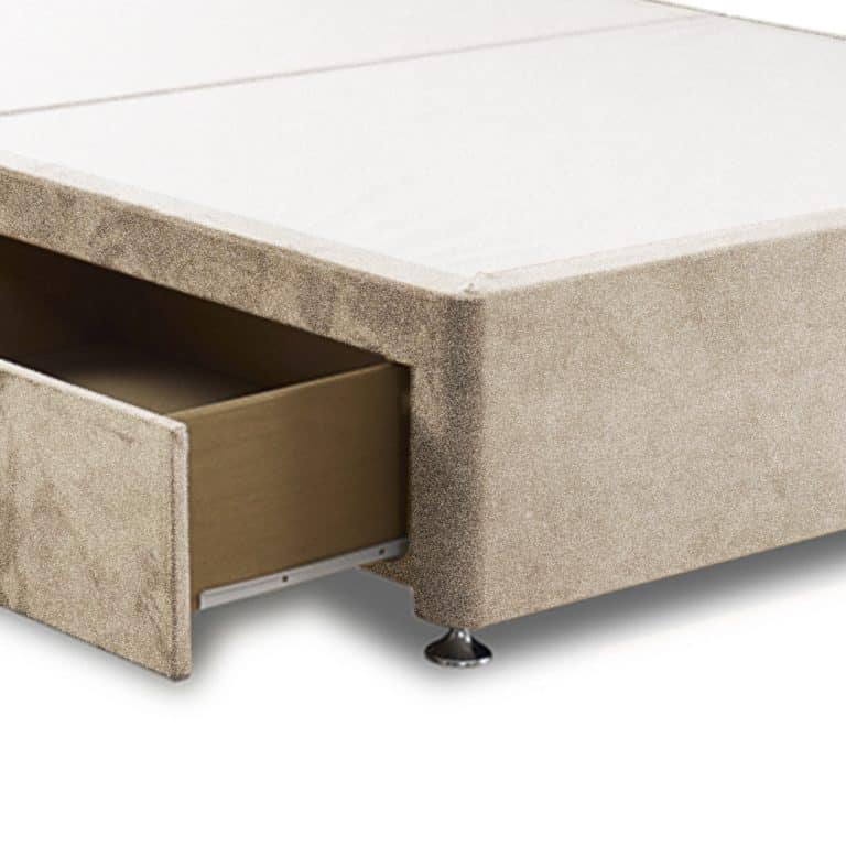 4ft 6 Inches Double Royal Reinforced Divan Base Only With 2 Drawers Storage In House Beige - Divan Factory Outlet