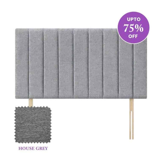 4ft 6 Inches Double Walker & Slater Madrid 26 Inches Upholstered Headboard In House Grey - Divan Factory Outlet
