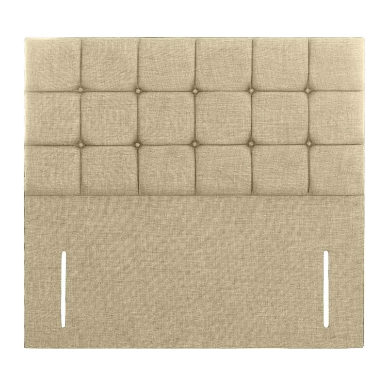 5ft King Size Classic Reinforced Divan Base Only Non Storage With Floor Standing 54″ High Headboard In Naple Cream - Divan Factory Outlet