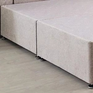 5ft King Size Classic Reinforced Divan Base Only Non Storage With Floor Standing 54″ High Headboard In Naple Cream - Divan Factory Outlet