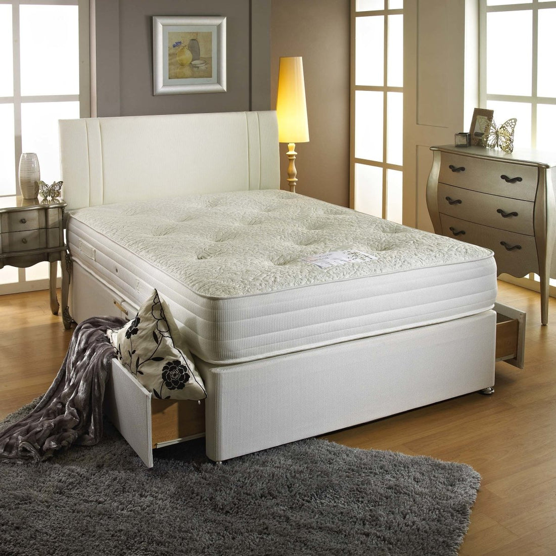 Dream Vendor Bamboo 1000 Pocket Sprung Latex Mattress - Divan Factory Outlet