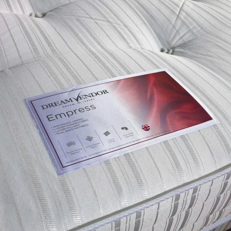 Dream Vendor Empress 1000 Pocket Sprung Mattress - Divan Factory Outlet