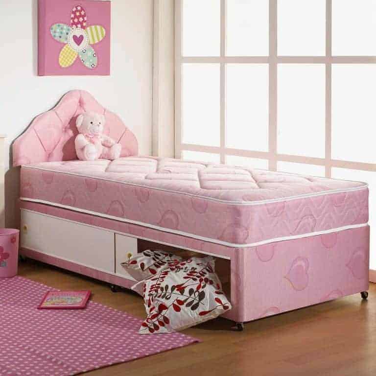 Dream Vendor Hearts Kids Sprung Divan Bed Set - Divan Factory Outlet