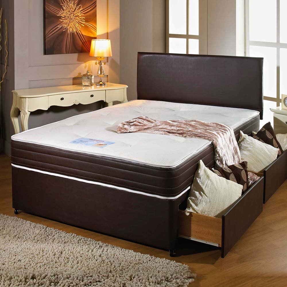 Dream Vendor Leather Memory Foam Sprung Orthopaedic Mattress - Divan Factory Outlet