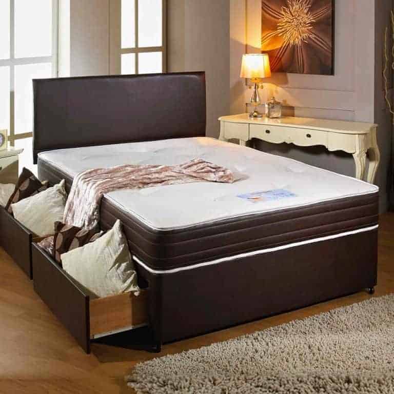 Dream Vendor Memory Leather Sprung Divan Bed Set - Divan Factory Outlet