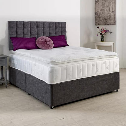 Walker & Slater 1000 Pocket Sprung Reflex Pillow top Divan Bed Set With Headboard - Divan Factory Outlet
